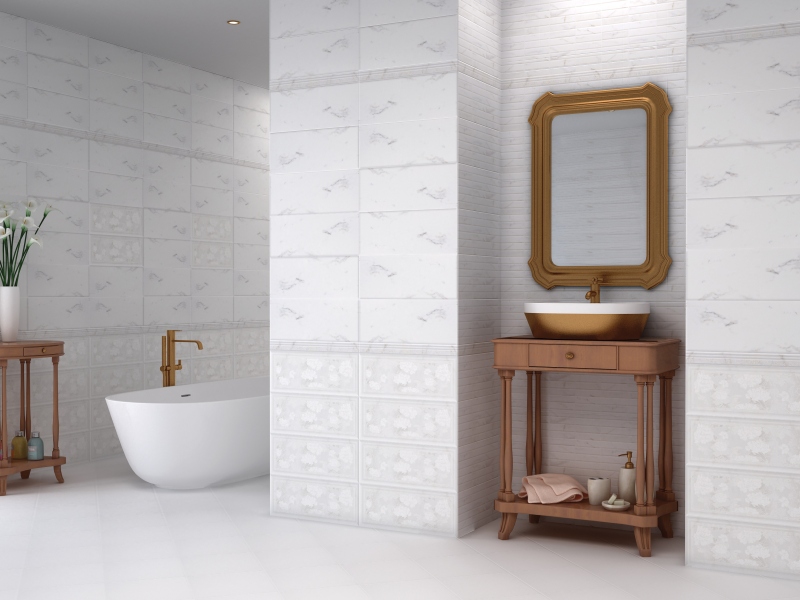Фото в интерьере для ванной Europa Ceramica Statuario 20x50